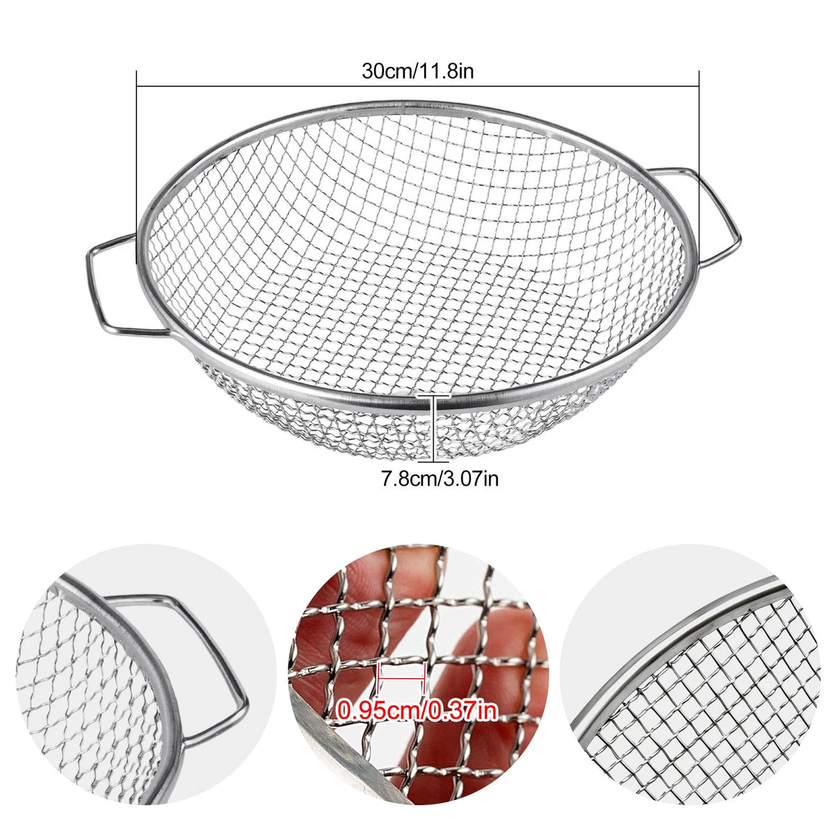 Heavy Duty Soil Sifter for 5 Gallon Bucket (11.8in, 3/8 Mesh)