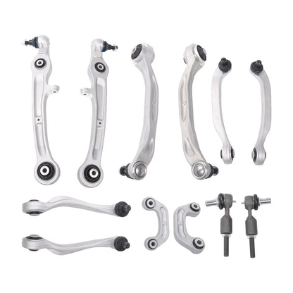 12pcs Control Arm Ball Joint Tie Rod Sway Bar Kit for Audi A6 (2005–2011) - BCK105721K, 4E0407506B, 4E0407505E, 4E0411317E, 4E0407510E, 4E0411317C