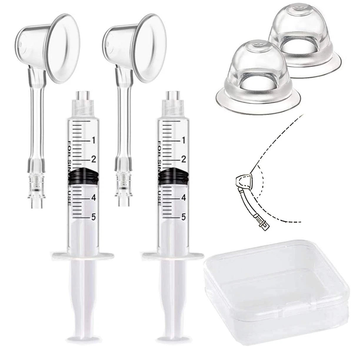 2X Inverted Nipple Corrector Puller for Gipizi Aspirator Set