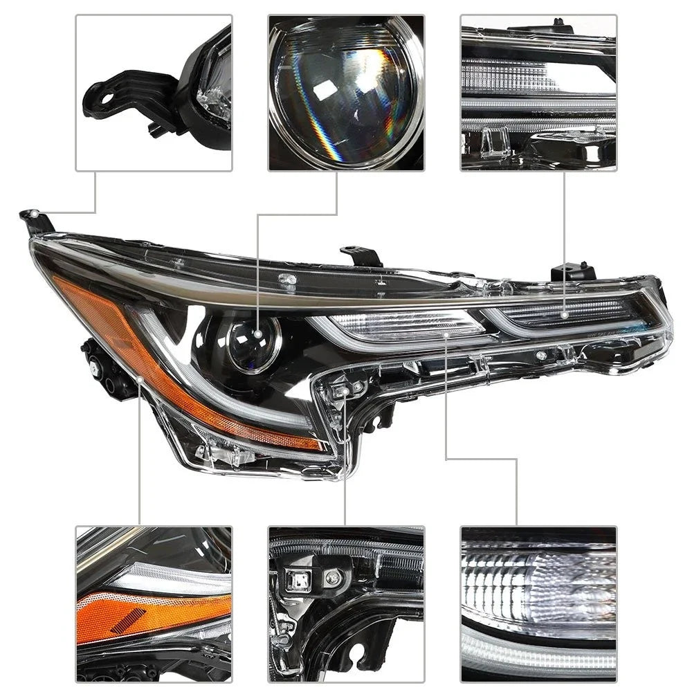Replacement Headlight Set for Toyota Corolla (2020–2021) Black Halogen Clear