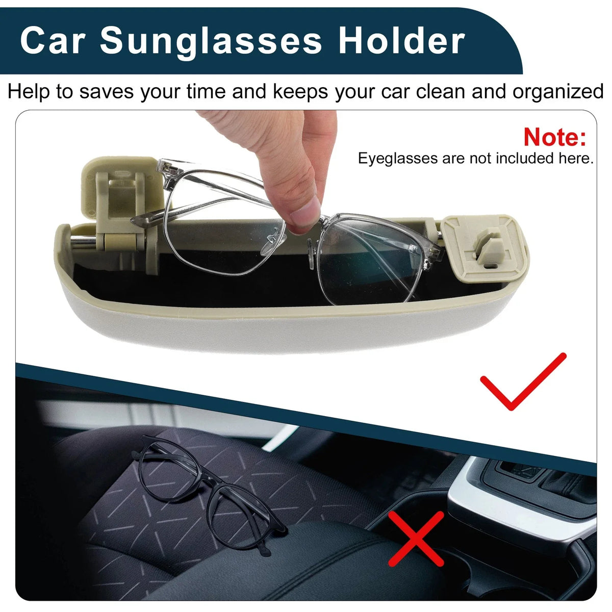 Sunglasses Case for Nissan Sylphy (2006–2022) Eyeglasses Holder Beige