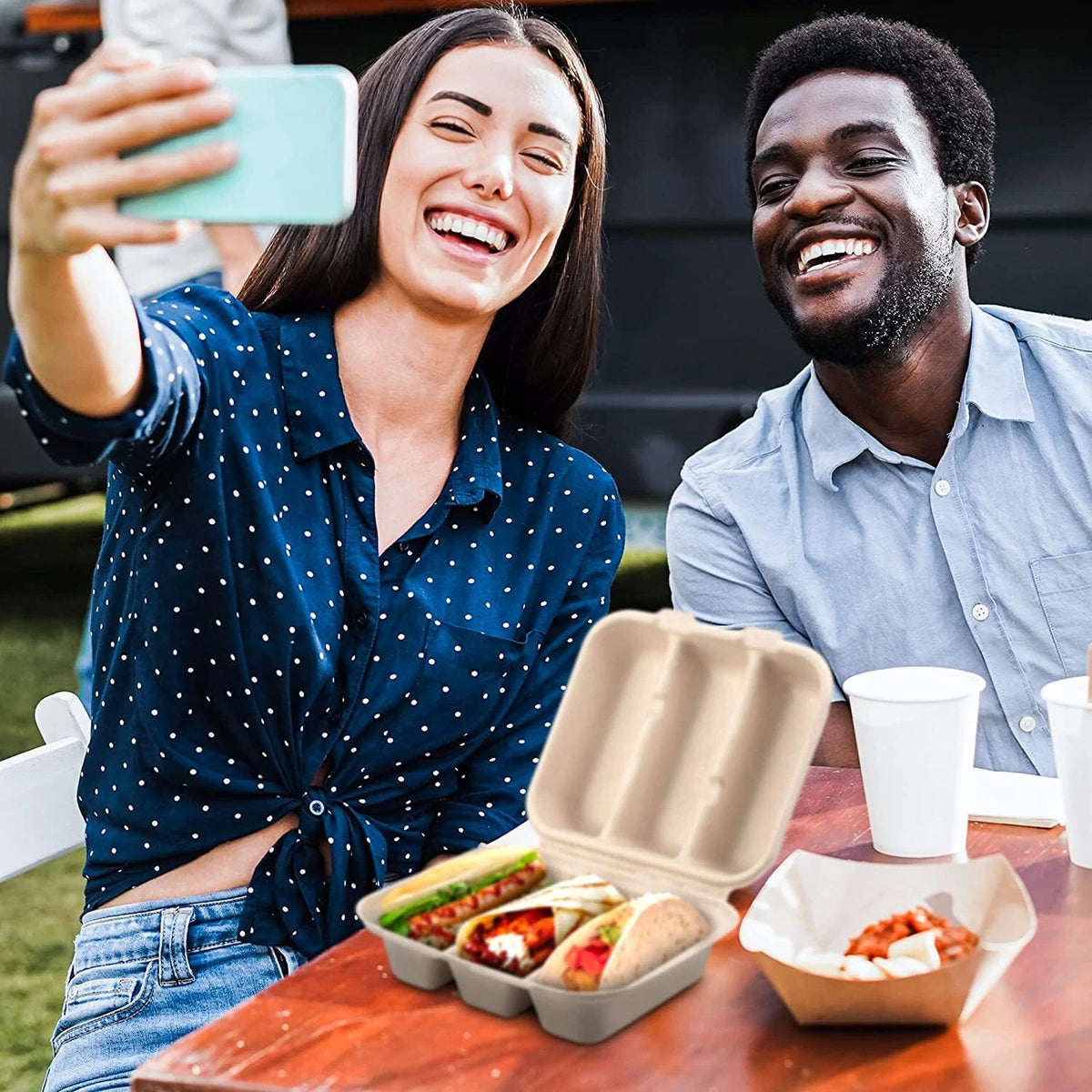 Pack of 15 Taco Holders for Food Service (8" x 7" x 3")