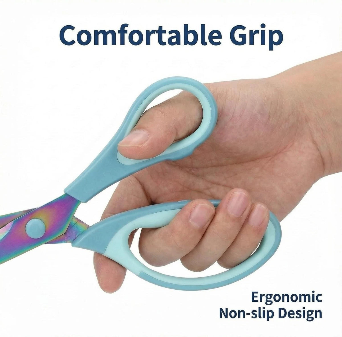 3 Pack Craft Scissors Set - 5, 8, 10 Inch, Sharp Blue Handle