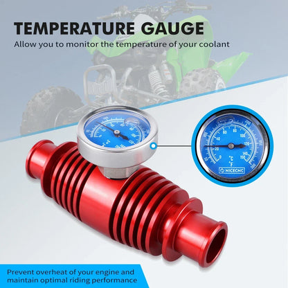 In-Line Temp Gauge Cooler for Yamaha YFZ450R/RSE (2009–2025) Red