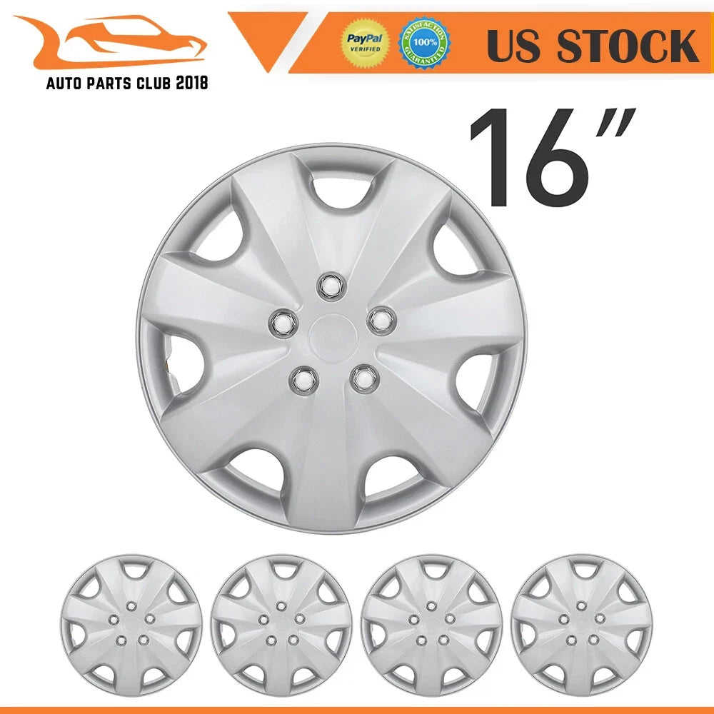 Set of 4 Wheel Hub Caps for 16" Rims (Universal Fit)