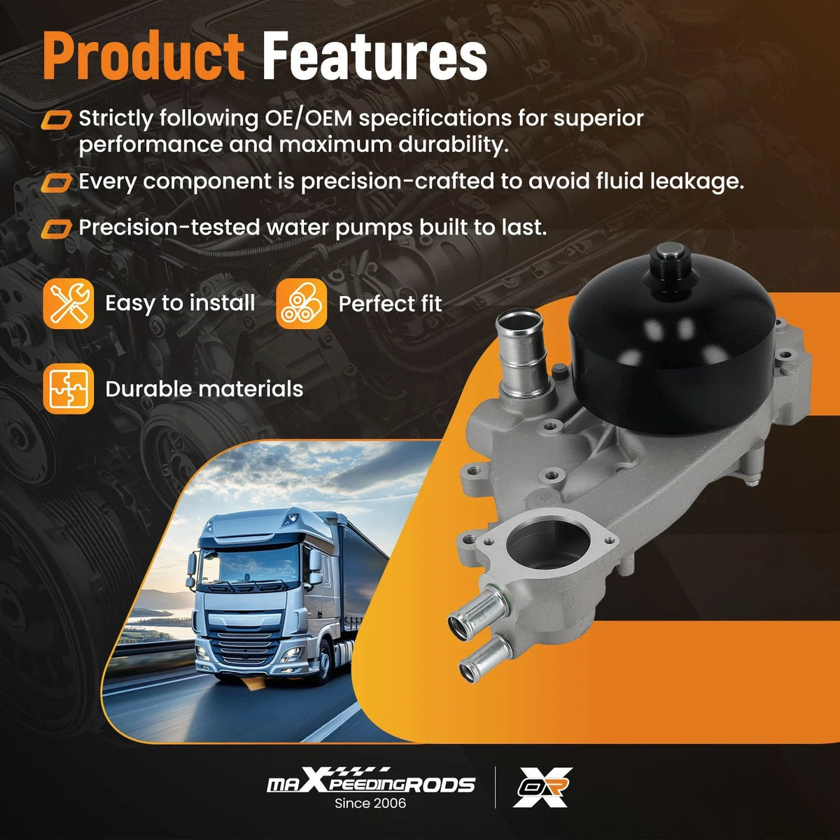 Water Pump for Chevy Camaro/Corvette V8 5.7L (1997–2004) Pontiac GTO