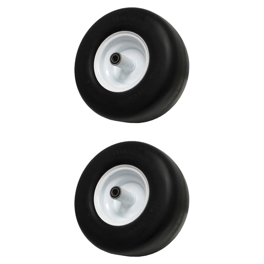 2PK Flat Free Wheel Tire Assembly 13x6.50-6 for Wright