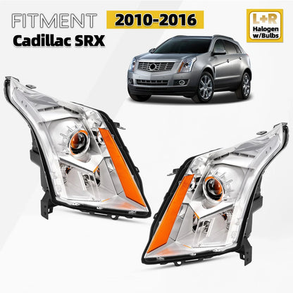 Halogen w/LED Projector Headlights Set of 2 for Cadillac SRX (2010–2016)