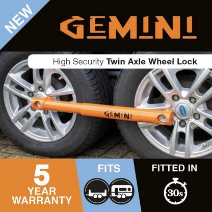 2X Purpleline Gemini Wheel Clamp Lock for Caravan (FGT400)