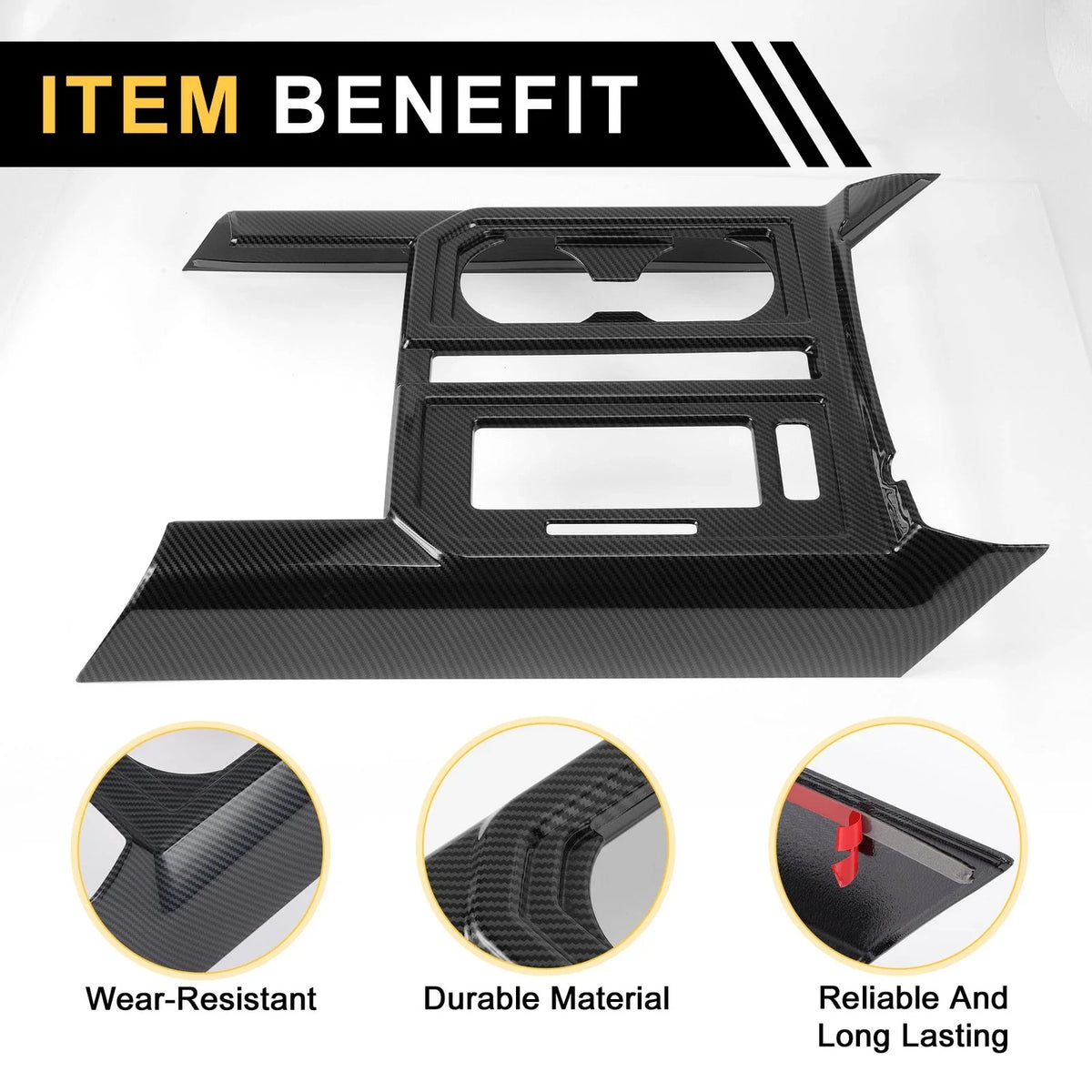 Carbon Fiber Gear Shift Panel Cover Trim for Ford F-150 (2015–2020)