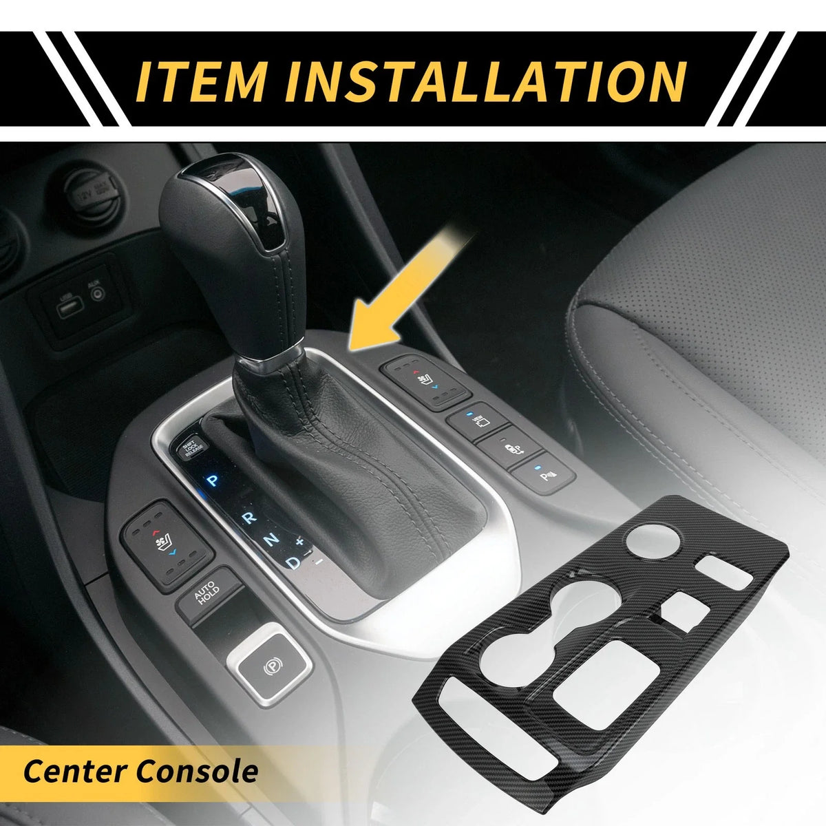 Carbon Fiber Gear Shift Frame Panel Cover Trim for Ford Ranger (2023–2024)