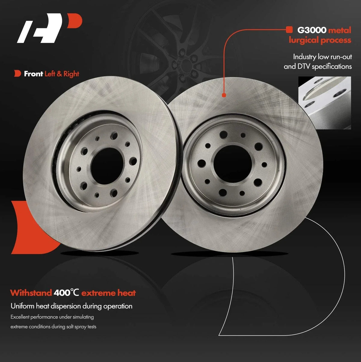 Set of 2 Front Disc Brake Rotors & Ceramic Pads for Chevrolet Equinox (2018–2020)