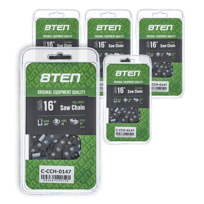 5-Pack Chainsaw Chain 16 Inch .050 3/8 59DL for Makita EA6100PREG (D59, D59-21)