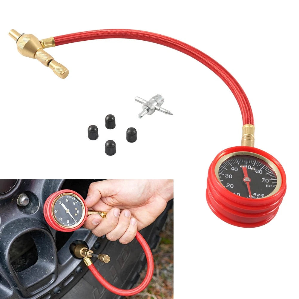 Tire Deflator Kit for Offroad Vehicles (0-75 PSI)