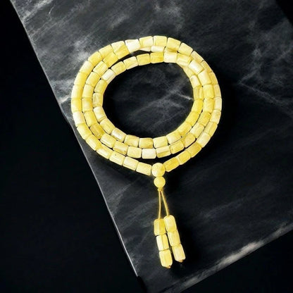 2X Yellow Amber Bead Bracelet for Unisex Necklace (Handmade)