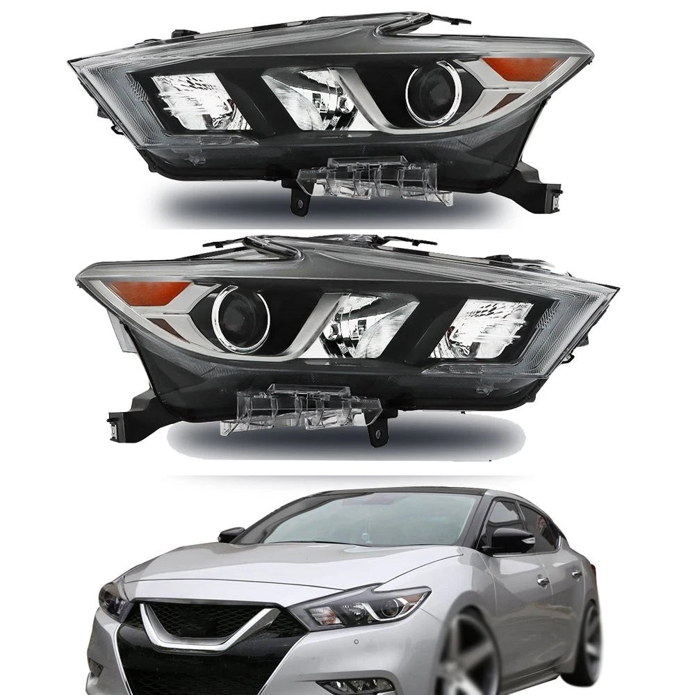 Set of 2 Chrome Housing Headlights for Nissan Maxima (2016–2018) BCK295405K