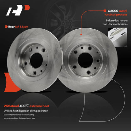 Set of 2 Rear Side Disc Brake Rotors for Mazda CX-3 (2016–2018) 12045089, BR90147801, 982008R