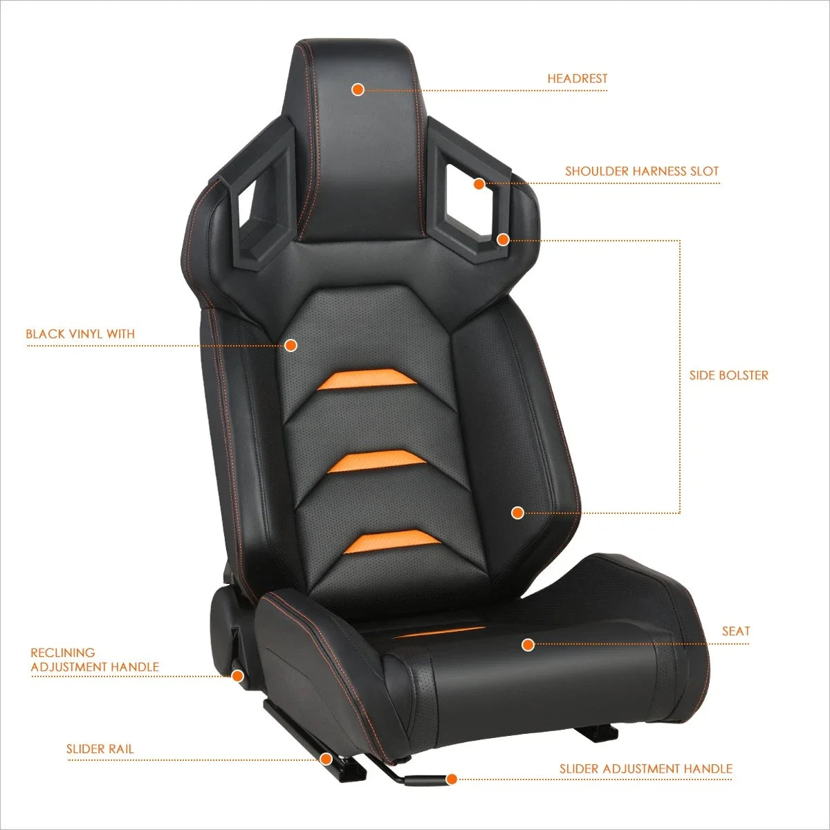 2Pcs Reclinable Racing Seats for Universal Fit (Carbon Fiber Pattern)