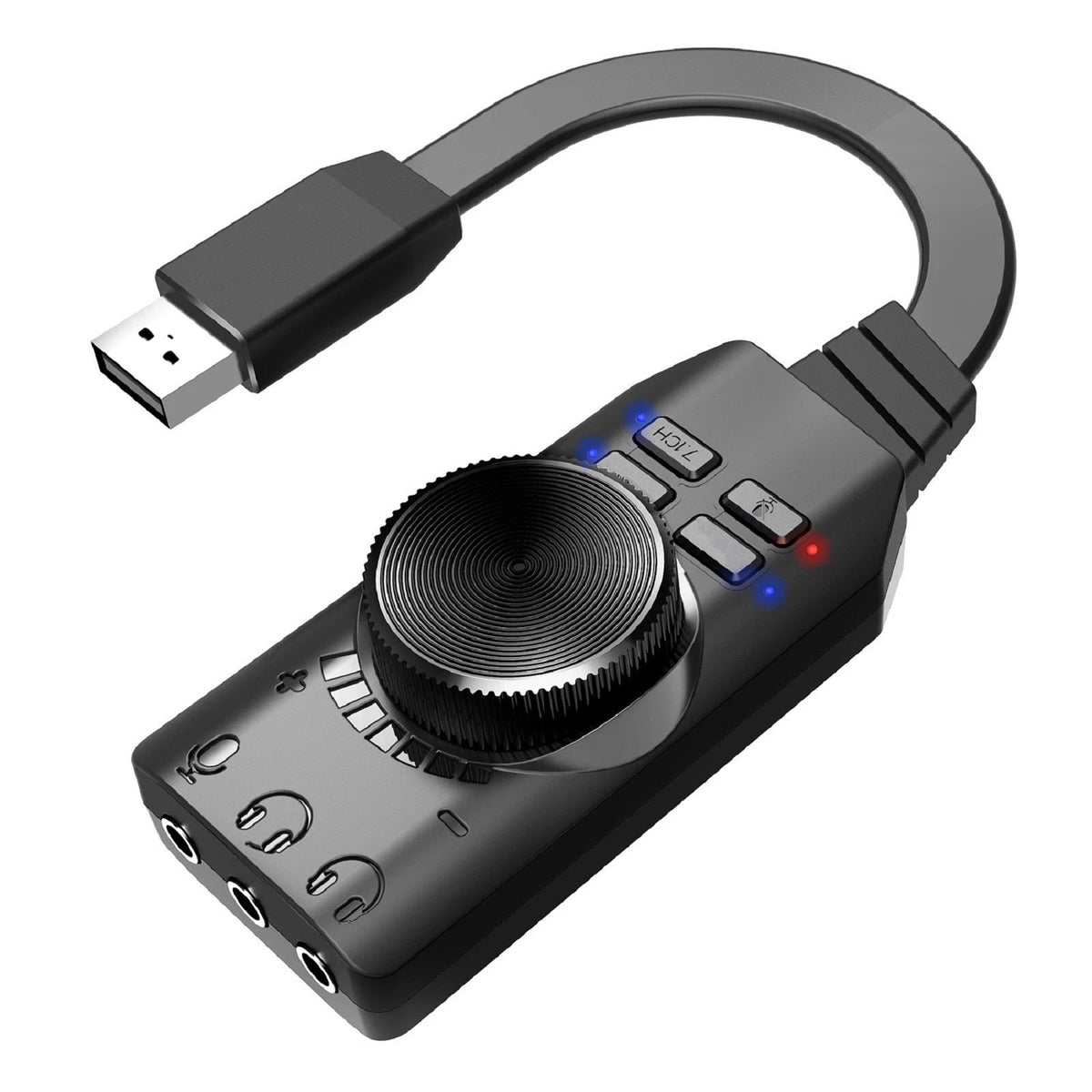 USB Sound Card for Virtual 7.1 Channel Audio (External)