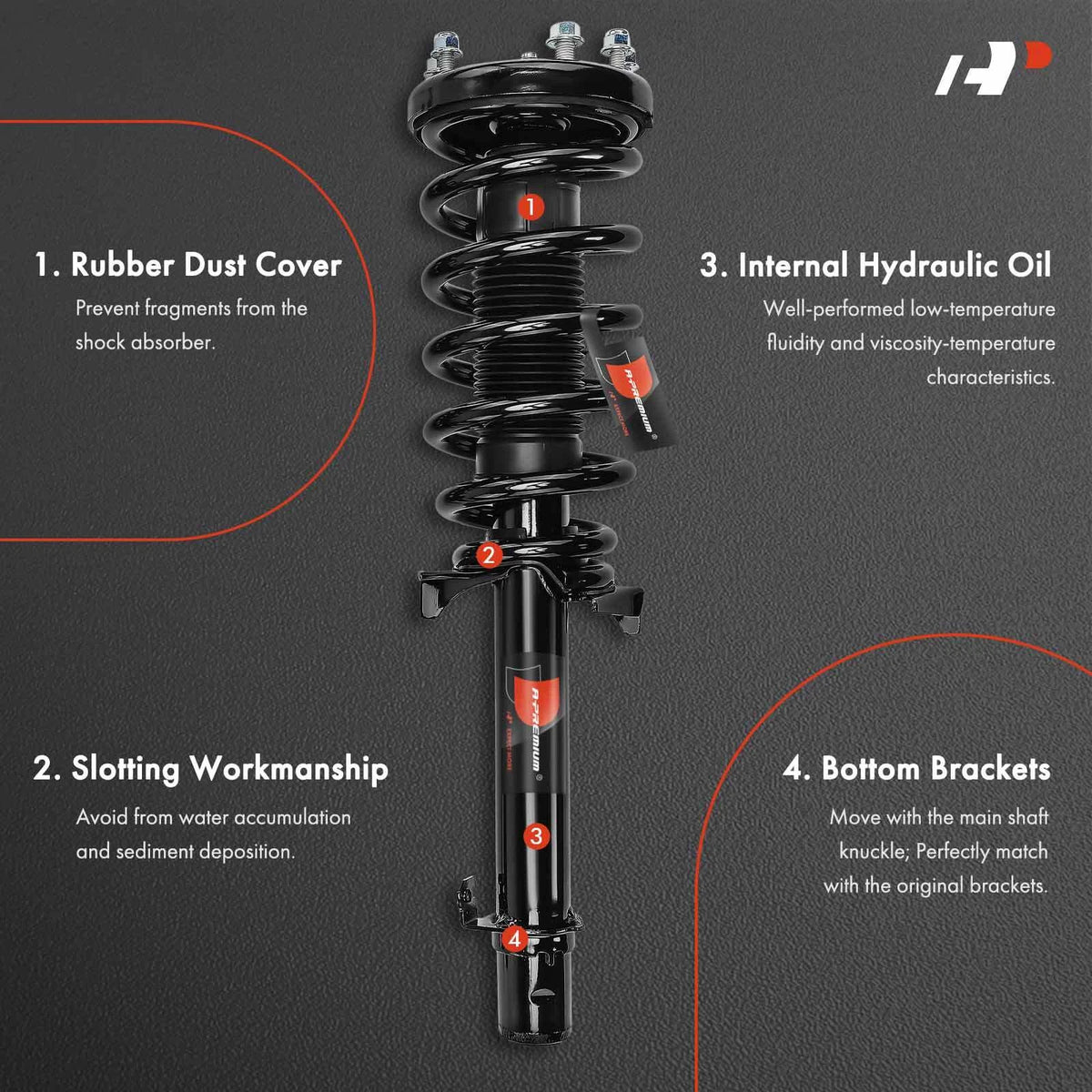 Front Struts w/ Coil Springs Assembly for Honda Crosstour (2012–2015) 18920784, 18920783, 1335948L, 1335948R