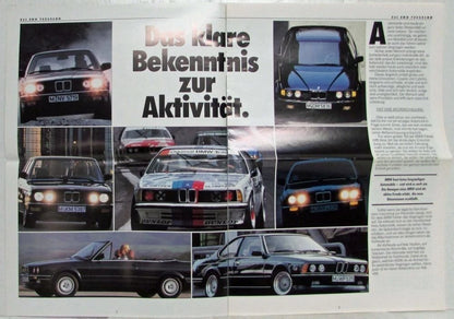 Oversized Sales Brochure for BMW Line of Cars (1987) - German Text
