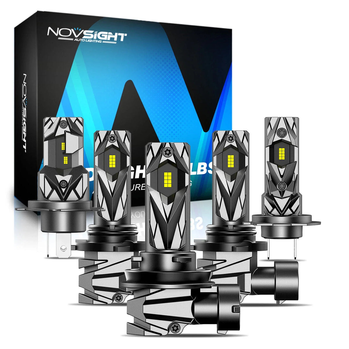 Set of 4 LED Headlight Bulbs H4 H7 H11 9005 9006 6500K Super Bright