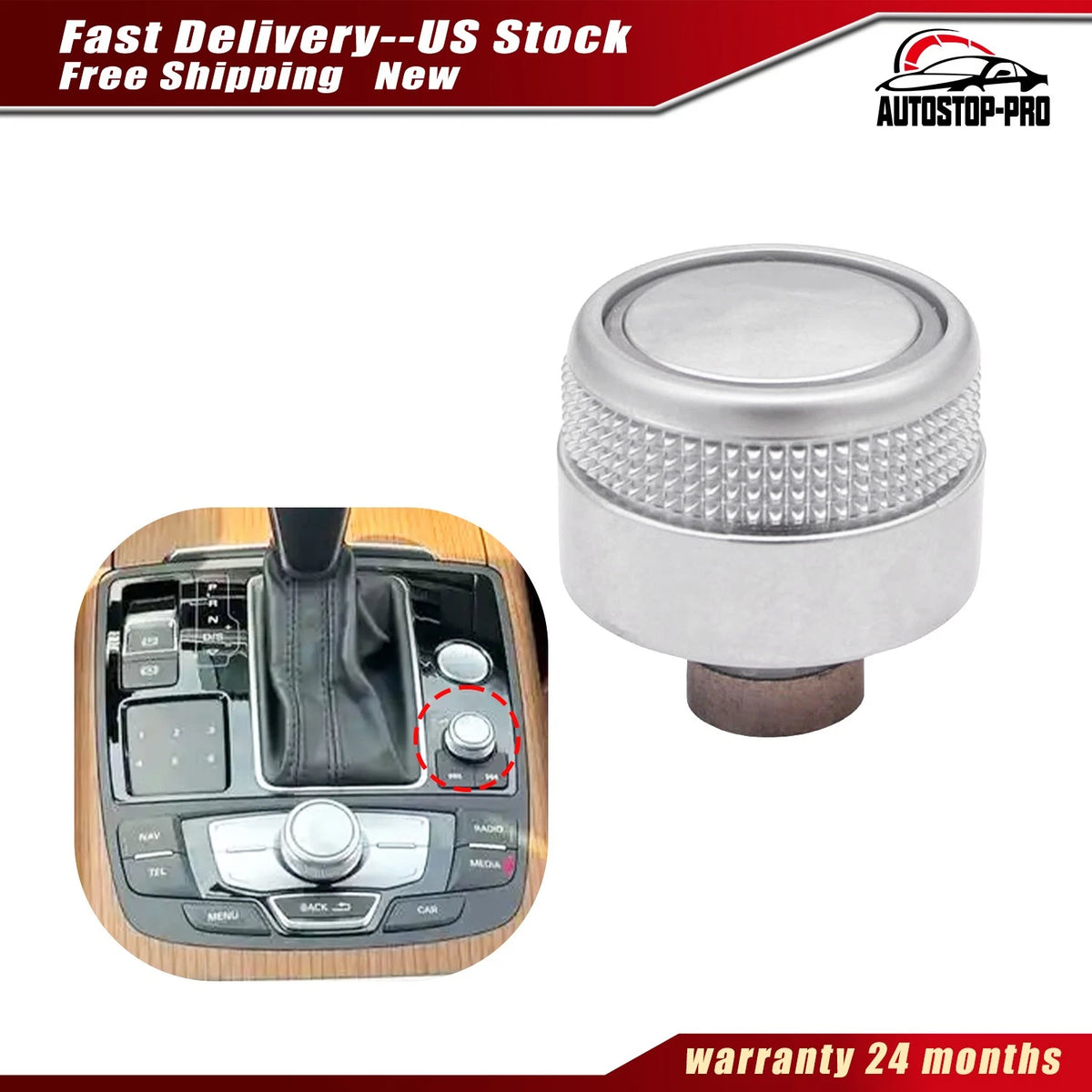 Radio Volume Adjustment Knob Cap for Audi A6 A7 (2012–2016) 4G0919070, 4G0 919 070