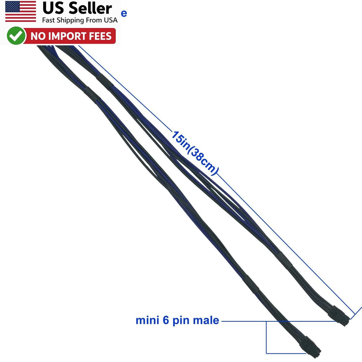 Dual Mini 6 Pin to 8 Pin PCIe Power Cable for Mac Pro