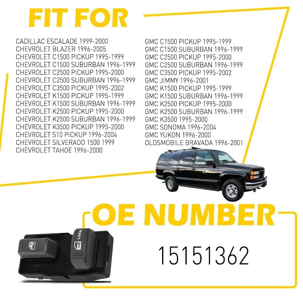 Front Power Window Door Switch for Chevrolet C1500 C2500 C3500 K1500 (1995–2000)