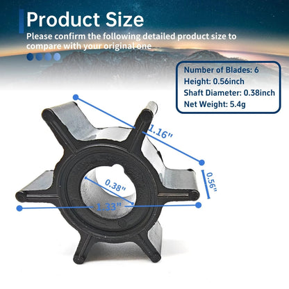 Water Pump Impeller Kit for Mercury Tohatsu 2HP 6HP Outboard Motors