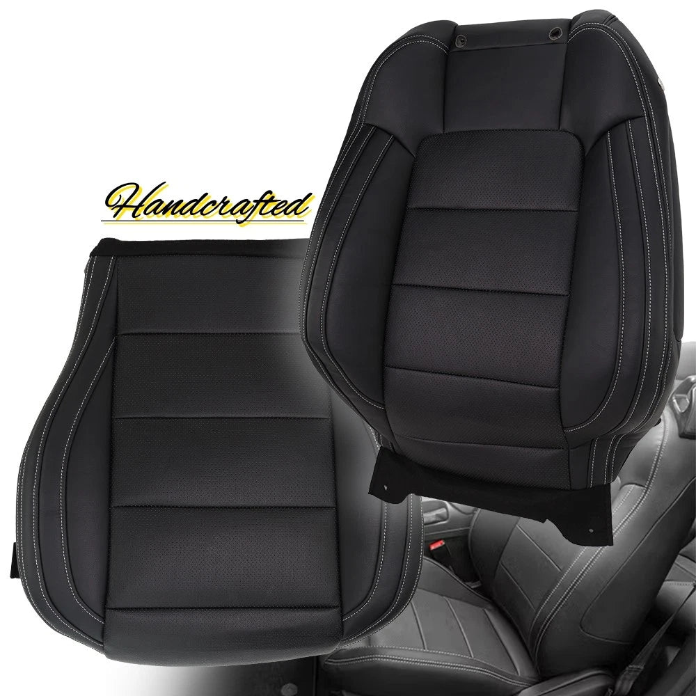 Set of 2 Replacement Leather Seat Covers for Ford Mustang (2015–2023) Black