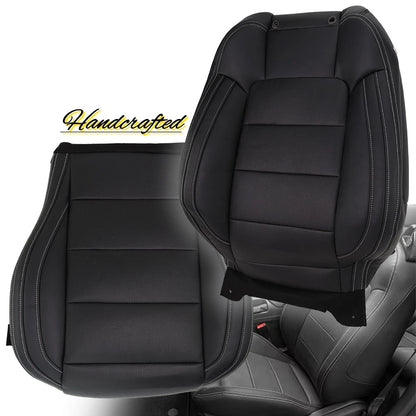 Set of 2 Replacement Leather Seat Covers for Ford Mustang (2015–2023) Black