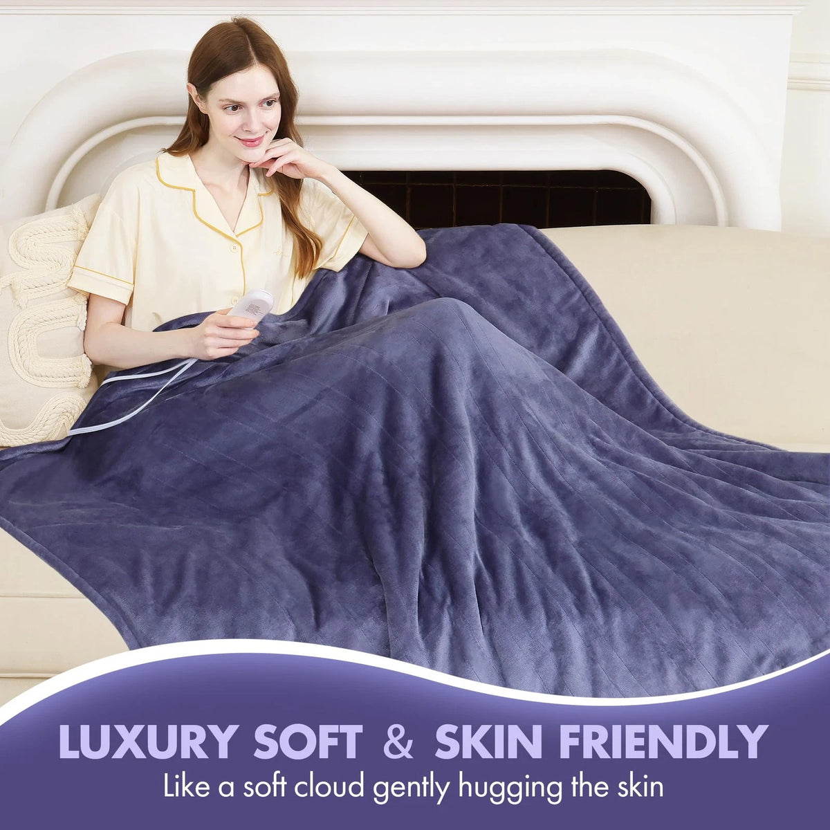 Electric Blanket Full 72"x84" - Fluffy - Purple