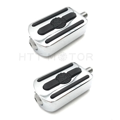 2X Chrome Gear Furious Skull Shifter Peg Toe Heel Rest Peg for Harley 1984–2017