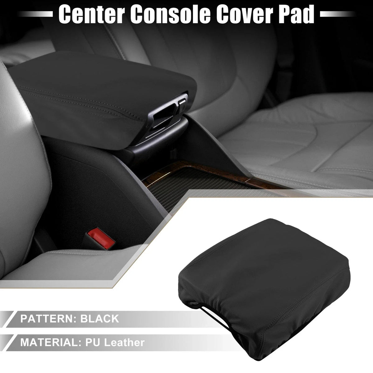 Center Console Pad Armrest Cover Protector for Ford F150 (2015–2020) Black