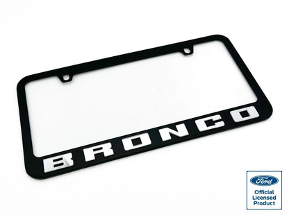 License Plate Frame Premium Stainless Black for Ford Bronco (1966–2024)