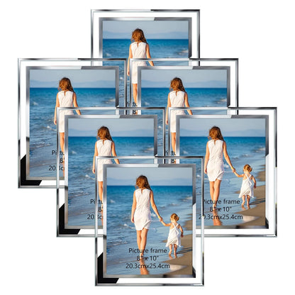 Set of 6 Silver 8x10 Picture Frames for Photos