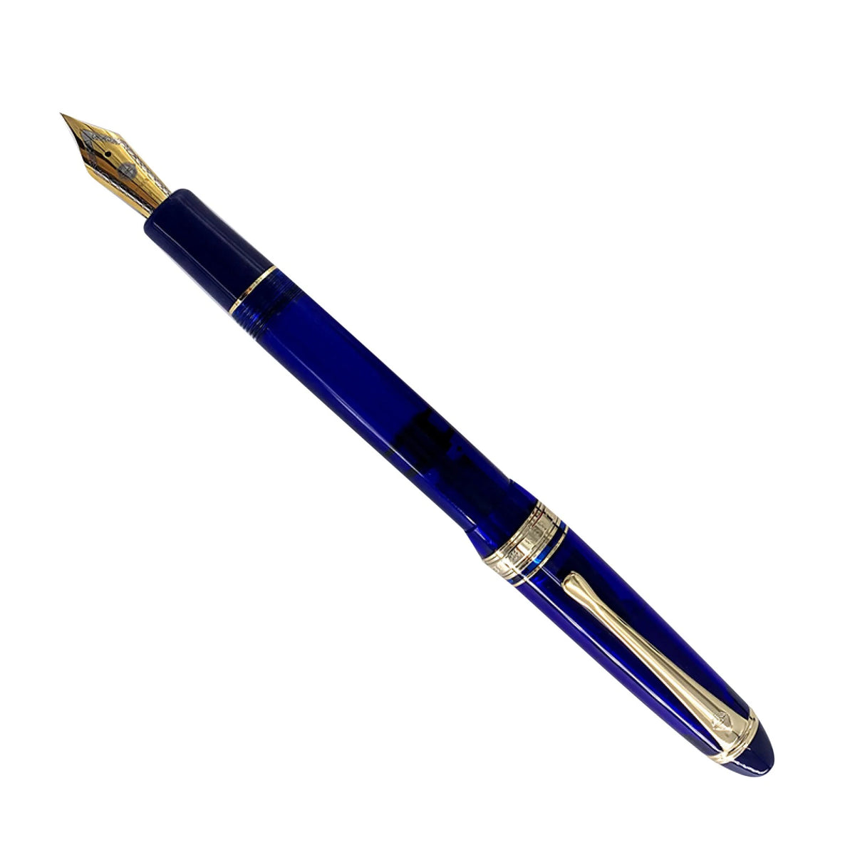 Wing Sung 699 Acrylic Piston Fountain Pen - Translucent Blue EF/0.38mm Nib