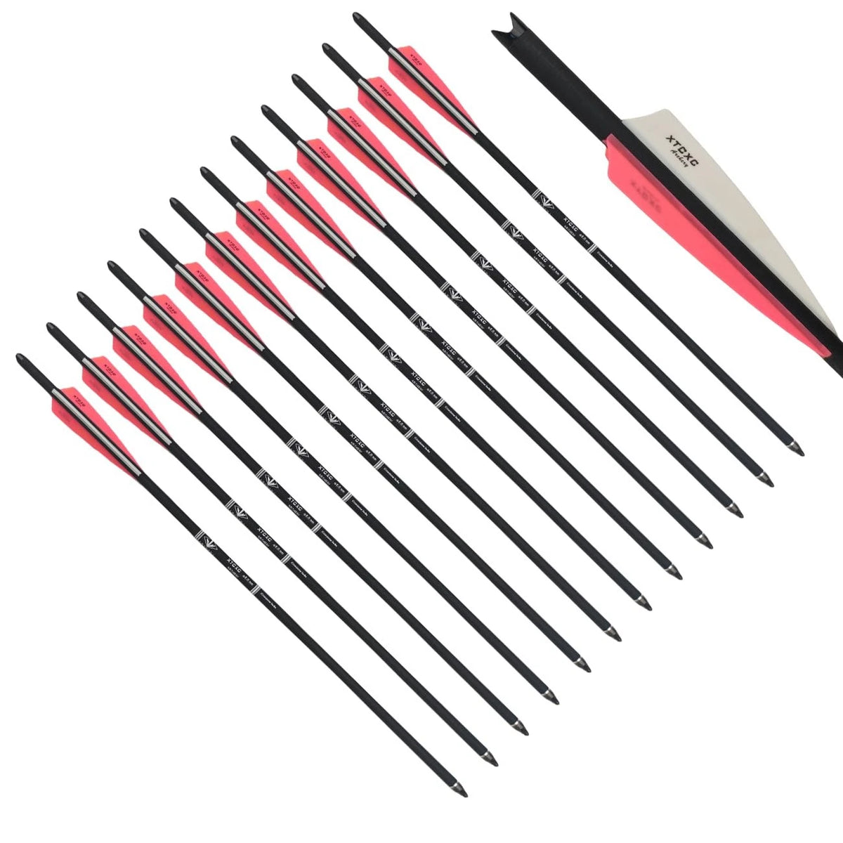 12 Pcs Carbon Crossbow Bolts for Crossbow (20–22 Inch)