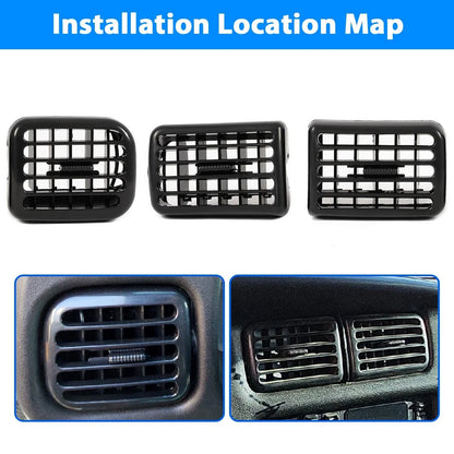 3PC A/C Air Heater Dash Bezel Vents for Dodge Ram 1500 2500 3500 (1998–2002)