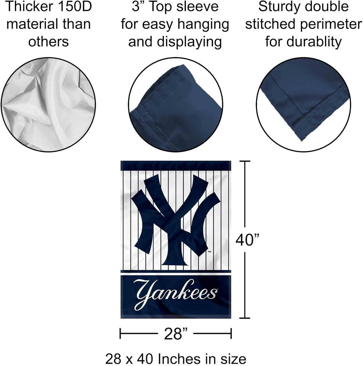 NY Yankees Two Sided House Flag for Home Decor (No Year Range)