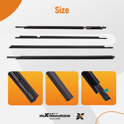 Set of 4 Door Window Moulding Trim Weatherstrip for Lexus GX470 (2003–2009)