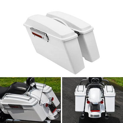 White Hard Saddlebags for Harley Softail Heritage Classic Springer (1984–2017)