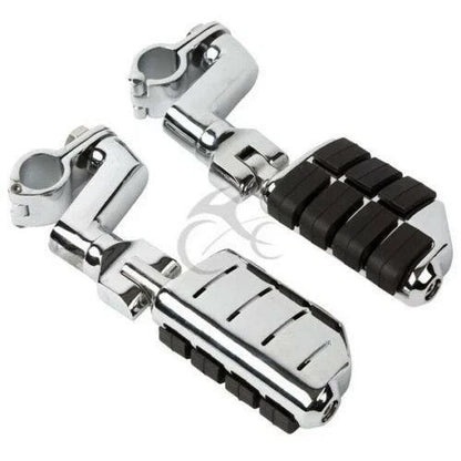 Highway Bar Foot Pegs Mount Clamps for Honda GL1800, Yamaha, Suzuki (22mm-35mm)