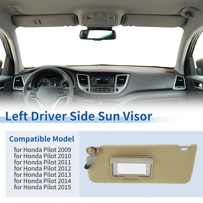 Left Side Sun Visor for Honda Pilot (2009–2015) No. 83280-SZA-A01ZC Beige