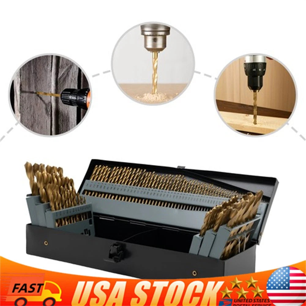 115Pcs Cobalt Drill Bit Set for Metal Wood Plastic