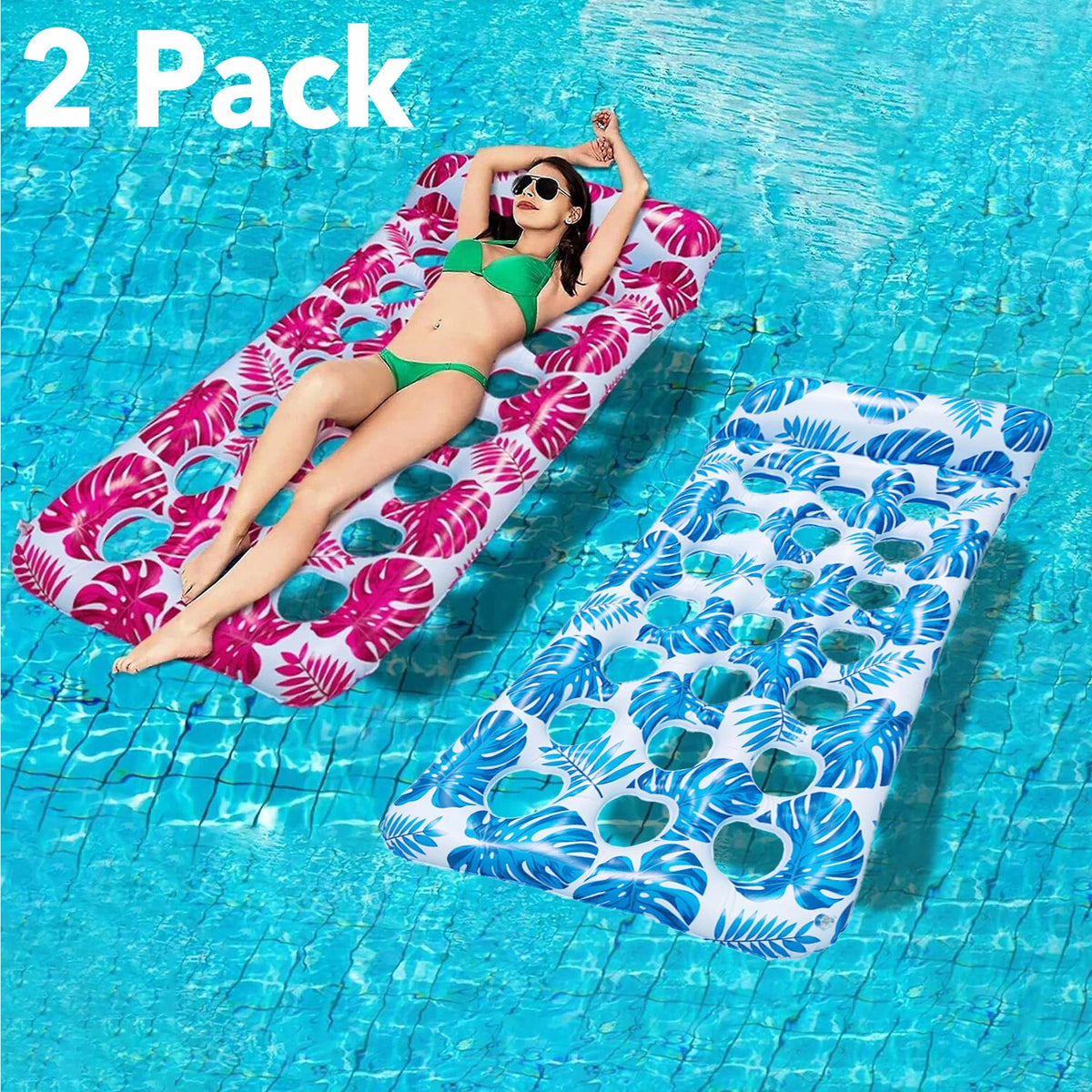 2X Inflatable Pool Float Lounger for Adults (Swimming Pool)