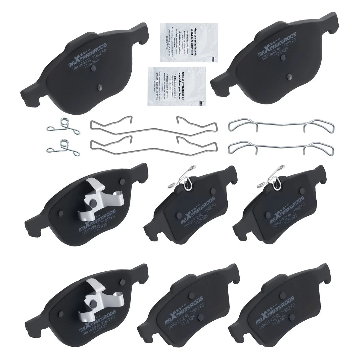 8pcs Ceramic Brake Pads Kit for Volvo C30 C70 S40 V50 (2004–2013) D1044