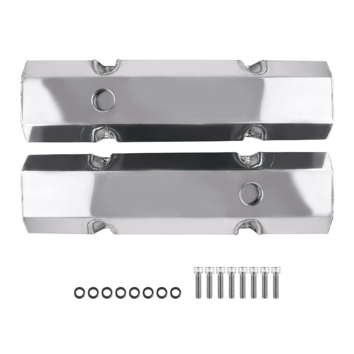 2pc Fabricated Aluminum Tall Valve Covers for Chevy Small Block 283 327 350