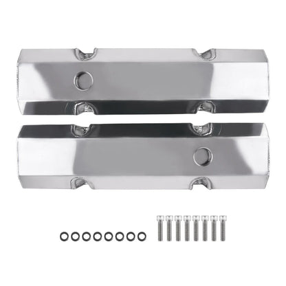 2pc Fabricated Aluminum Tall Valve Covers for Chevy Small Block 283 327 350